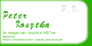 peter kosztka business card